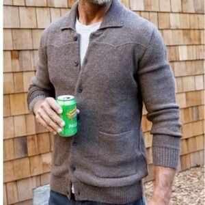 UE Men's Taupe Cardigan Sweater